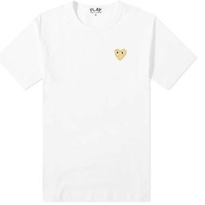 COMME DES GARCONS PLAY GOLD HEART LOGO TEE (Size Large)
